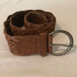 Banana Republic Womens Leather Braided Belt Brown